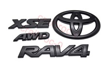 Matte Black 2019 - 2023 Toyota Rav4 Xse Awd Black Out Emblem Overlay Kit Oem Matte Black 2019 - 2023 Toyota Rav4 Xse Awd Black Out Emblem Overlay Kit Oem