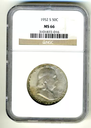 1952-S FRANKLIN HALF DOLLAR NGC MS66