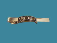 U.S MILITARY ARMY AIRBORNE TIE BAR TIE TAC CLIP ON U.S.A MADE BLUE ROCKER