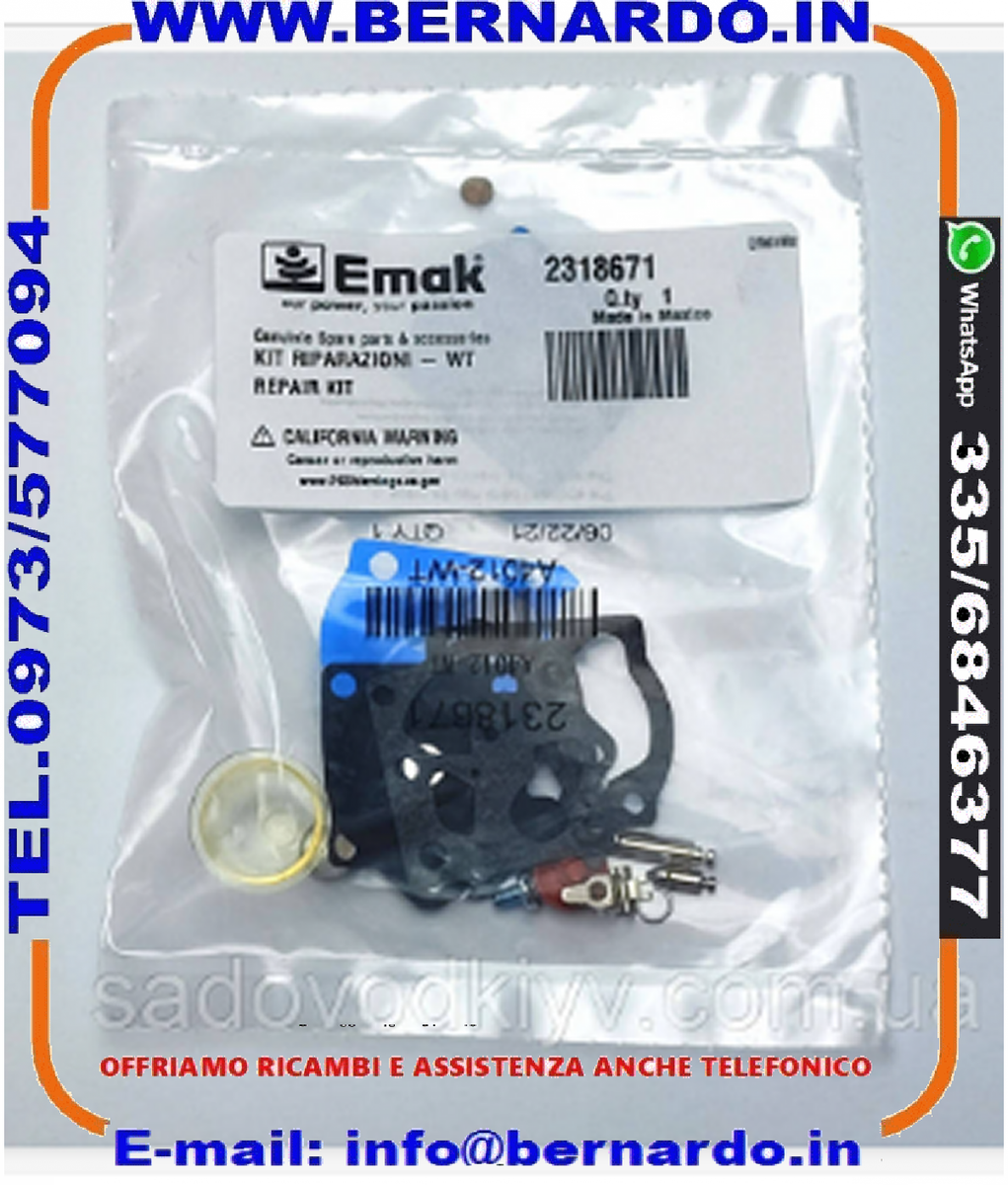 C·T·S Kit di riparazione carburatore Walbro K1-WYG per carburatori Walbro WYG (confezione da 2