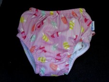 iPlay Swim Diaper Infant Girls Pink Ice Cream Ruffles Size 12 Months NEW