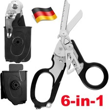 Rettungsschere, Raptor Schere, 6 in 1 Faltbar Trauma Schere aus Edelstahl,