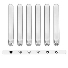Heart Jewelry Metal Stamping Set, 6 Pcs Metal Stamps Heart-Shaped Punch Stamp...