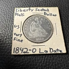 1842-O SEATED LIBERTY HALF DOLLAR ~ NICE VF!