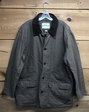 Orvis Barn Chore Field Jacket Coat Quilted Lined Mens Size XL Button Up Brown