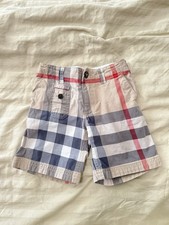 BURBERRY CHECK KIDS BOYS COTTON SHORTS SZ 3y pre owned