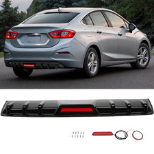 For Chevrolet Cruze 34 Glossy Black Rear Bumper Diffuser Lip W Led Brake Light