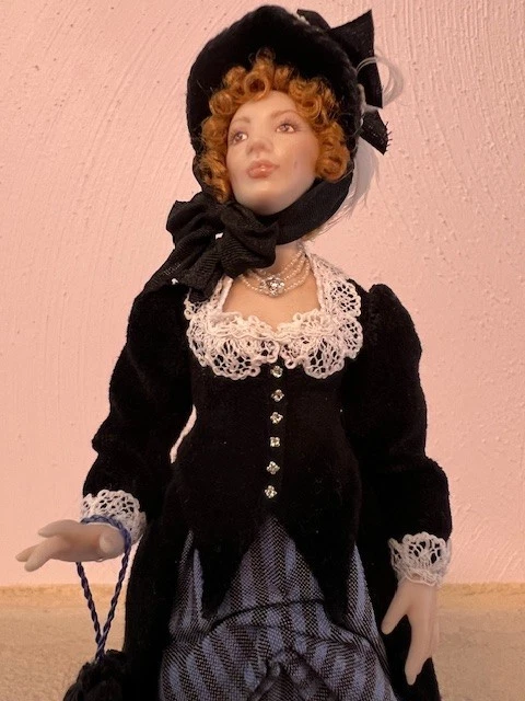 Dollhouse Miniature, Artist, Artisan, Terri Davis Lady Doll, Porcelain, 12th - Image 2 of 4