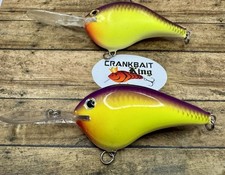 2 Discontinued Rapala DT Crankbait in PS Purple Shiner DT 14 - 16 Dives To Deep