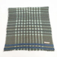 JURGEN LEHL check scarf stole Green navy 5-1006T◎