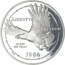 1994 P Prisoner Of War Museum Proof Commemorative 90% Silver Dollar US Coin