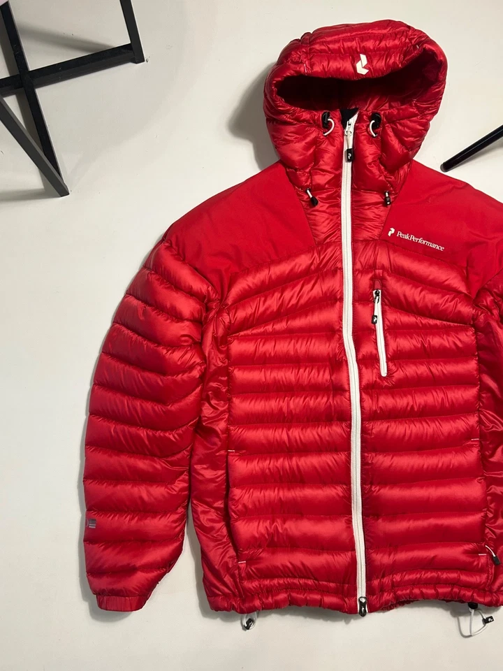 Chaqueta de esquí Peak Performance Puffer Heli Down aire libre para hombre roja talla S Foto 3 de 4