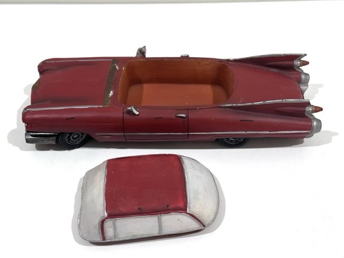 Vintage Red 1959 Cadillac Coupe DeVille Resin Removable Top Storage Box Secret - Picture 7 of 11