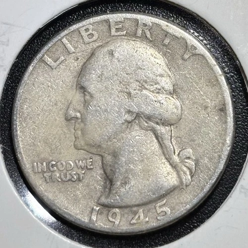 1945 P Washington Quarter LOOK! Philadelphia Mint 90% Silver Coin NICE!!!