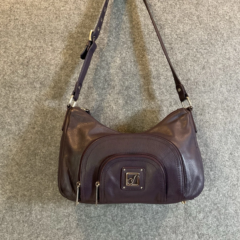 Bolso de Hombro Stone Mountain Cartera Púrpura Ciruela Cuero Guijarro Genuino Nuevo sin Etiquetas Foto 2 de 4