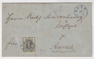 Hannover Mi 2 auf Brief Emden Aurich