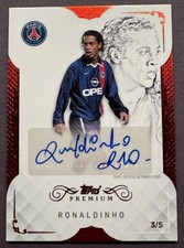 Ronaldinho 2024 Topps Premium Red Auto /5 RARE SSP PSG BARCA 🔥🔥🔥