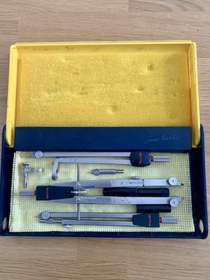 Vintage Rotring Technical Compass Set - komplett - Made in Germany - signiertes Etui