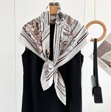 Pure 14 Momme Silk Wrap Scarf Bandanna decoration Print Square Shawl 35''