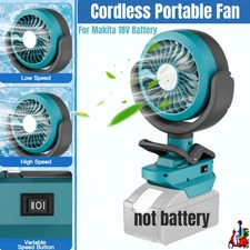 Cordless Portable Fan for Makita 18V Li-ion Battery Outdoor Jobsite Fan Camping