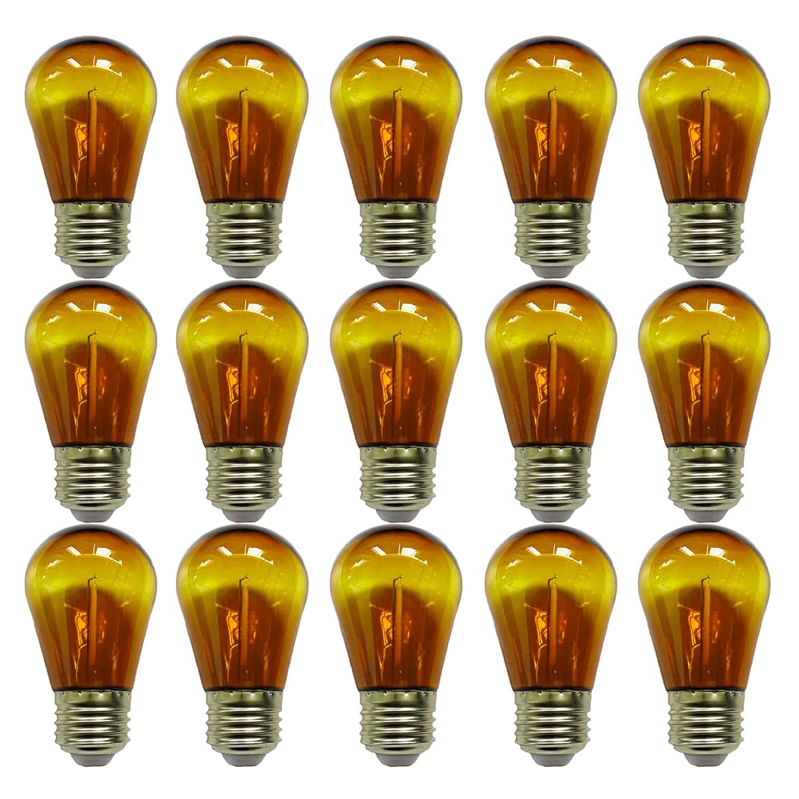 Lxcom Lighting S14 String Light Replacement Bulb 1W Vintage Amber LED Edison Fil