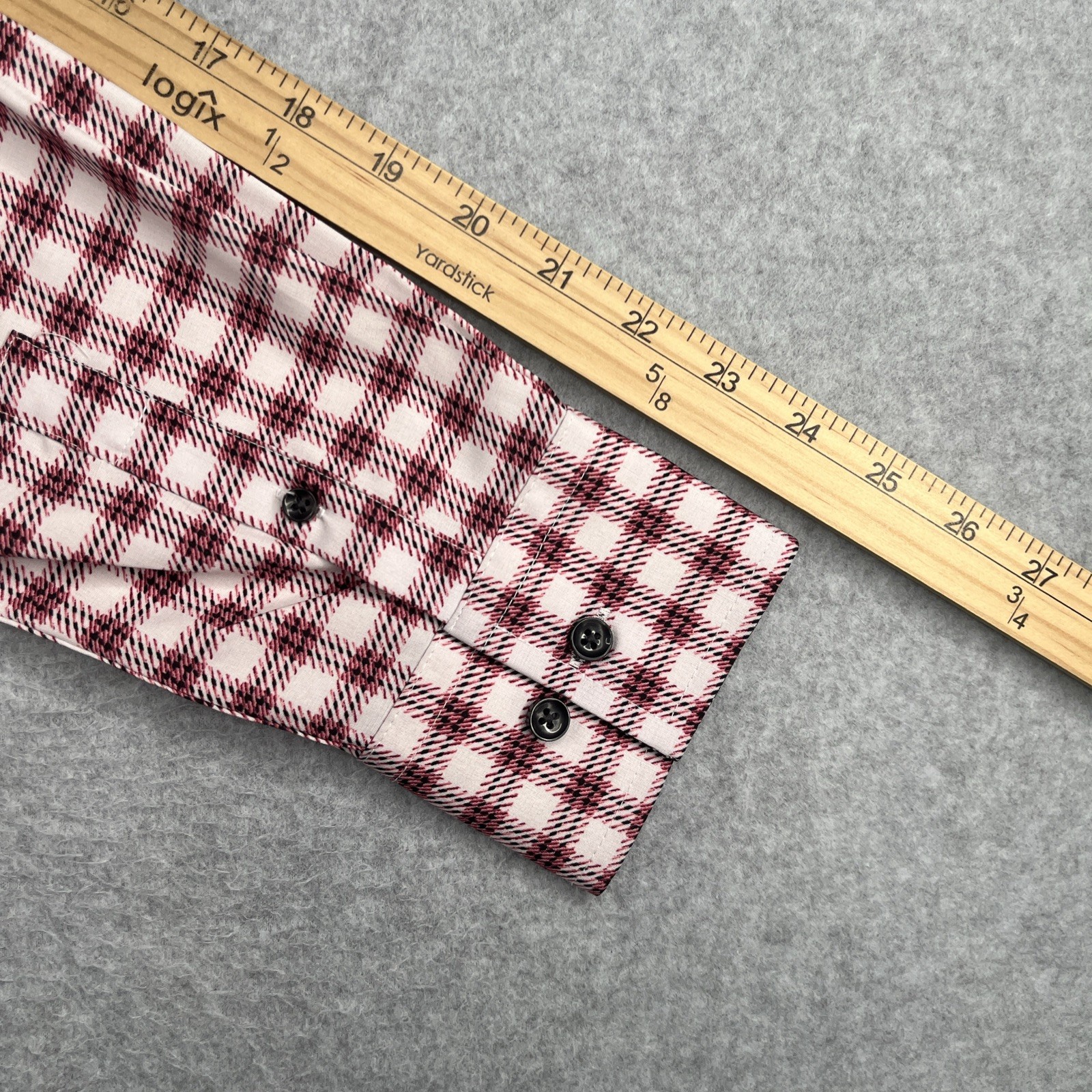 CONSTRUCT Shirt Medium Pink Check Performance Str… - image 10