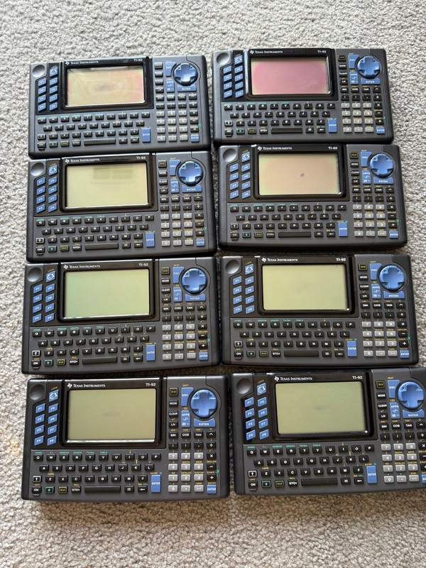 Texas Instruments TI-92 Graphing Calculator Lot of 8 for Parts/Repair/As Is