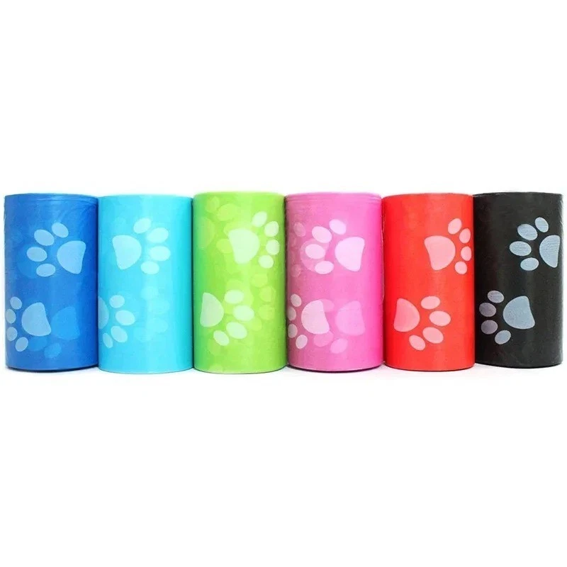 Sacos para cocô de lixo para cães de estimação, sem perfume, rolos de recarga, multicoloridos 75/300/600/1200 peças - Imagem 2 de 4