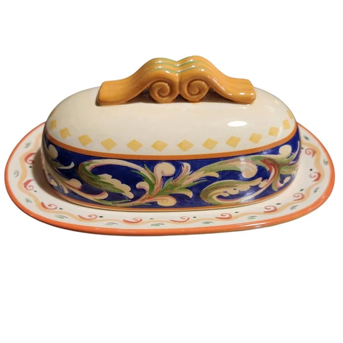 Pfaltzgraff  Butter Dish Villa Della Luna Quarter Pound Butter Dish With Lid