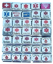 9mm Italian Charms Assorted Medical Alert Charms For Your ID Bracelet