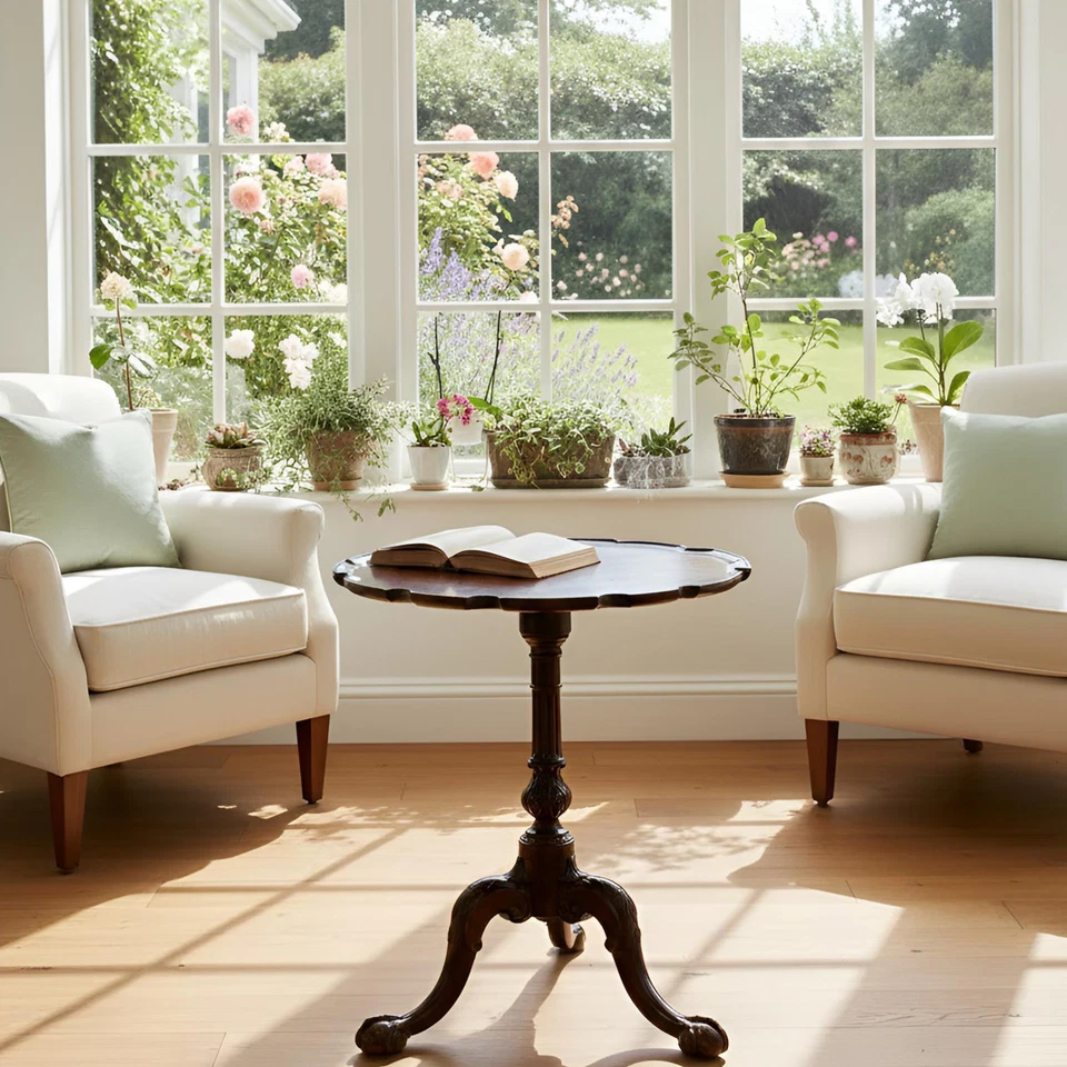 Mesa superior inclinable de corteza de pastel de caoba tallada inglesa Jorge III aprox. 1780 Foto 2 de 4