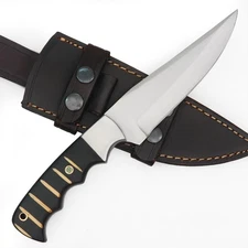 CUSTOM HANDMADE D2 KNIFE WITH PINE CONE HANDLE & PREMIMUM LEATHER SHEATH T39