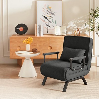 5 in 1 Convertible Folding Sleeper Sofa Bed Comfy Linen Single Chair Couch Bed