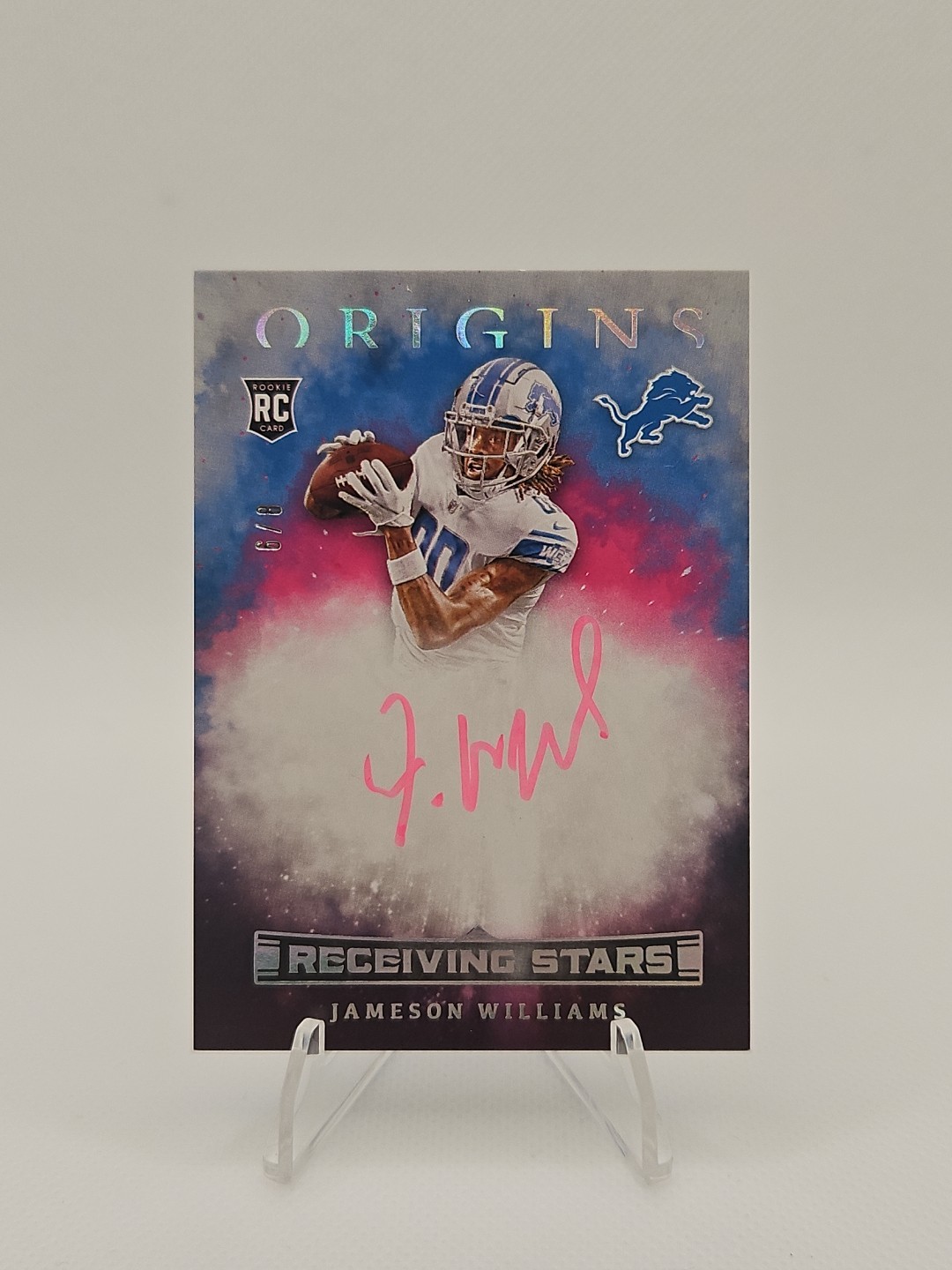 Jameson Williams Panini Origins Receiving Stars Signatures #RECJWI Pink