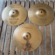 3 Older Sabian AAX 10" Splash Cymbals High Medium And Lower Tones Nice Mix