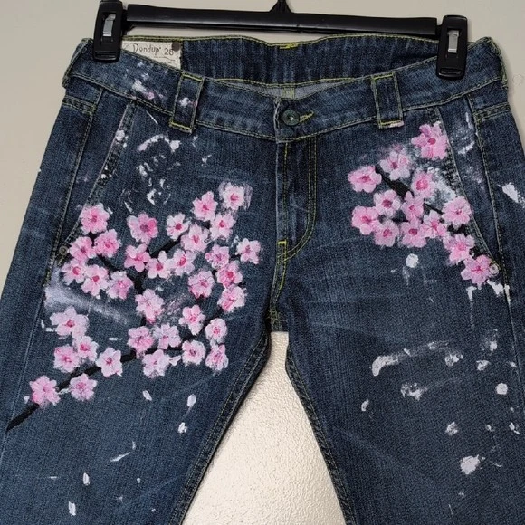 Dondup Painted  Straight Ray Leg Jeans New Size 28 Y2K - Image 3 of 4