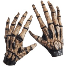  Silver  Style Cosplay Skeleton Gloves, Realistic Skeleton Gloves For Hallowe 