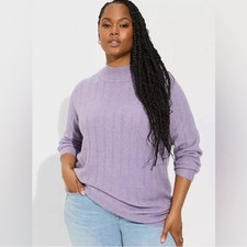 Torrid Vegan Cashmere Lilac Crewneck/Mockneck...
