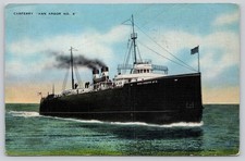 Carferry Ann Arbor No. 6 Car Ferry Lake Michigan Postcard 1947