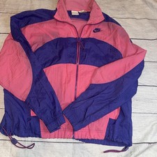 Vintage 90 Nike Windbreaker Jacket M 10 12 Girls Pink Purple 90s