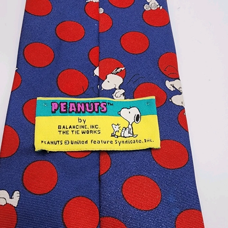 Corbata a lunares Peanuts Snoopy rojo marino excelente estado  Foto 3 de 4