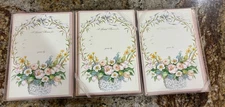 Vtg Caspari Bridal Shower Invitations 3 Boxs 10 Cards Each NOS Floral Pink Baske