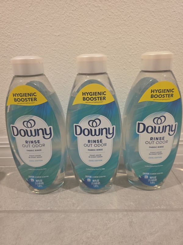 Lot Of 3 Downy Rinse Out Odor 48 Oz. Fabric Rinse Odor Remover