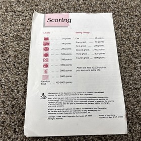 Atari 7800 Ms PAC-MAN Cartridge & Manual 1987 Tested & Working