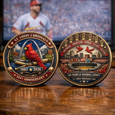#ad #ad 3Pcs St Louis Cardinals 144th Anniversary Commemorative Coin $40.95
