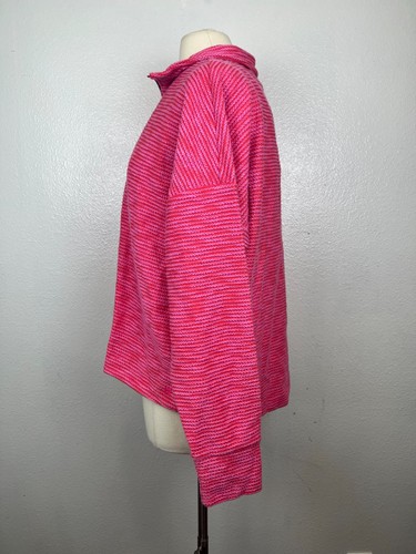 Sweaty Betty Rest Up Struktur Streifen Rosa Half Zip Sweatshirt Pullover Gr. XL - Bild 5 von 10
