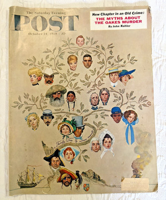 Saturday Evening Post October 24 1959 Rockwell Family Tree the Oakes Murder