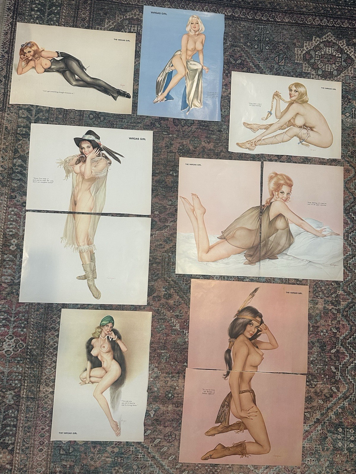 VTG 1940s Esquire Varga Girls Pinup Lot Of Posters  WWII Era ORIGINAL