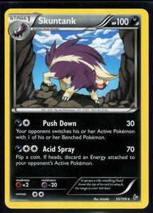 2014 XY - Flashfire Skuntank #55 Non Holo Pokemon Card
