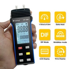 Digital Manometer Air Pressure Meter HVAC ± 0.3% Gas Differential Pressure Gauge